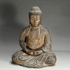 Large Edo period Carved Buddhist Image, Amida