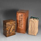 Edo period Jubako Stacking Lacquer Box with Koi Fish