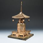 Gilded Bronze Buddhist Temple Reliquary