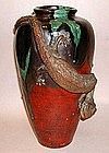 Meiji p. Japanese SUMIDA LIZARD VASE, KOKO