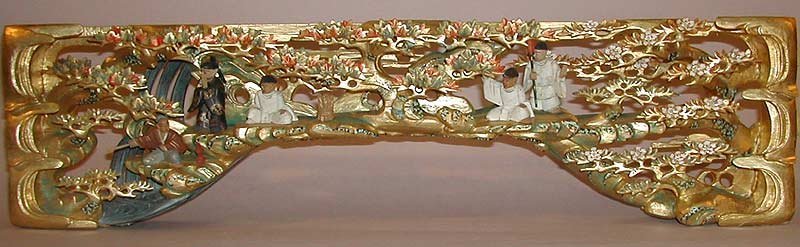 ANTIQUE Japanese BUDDHIST STORY CARVING