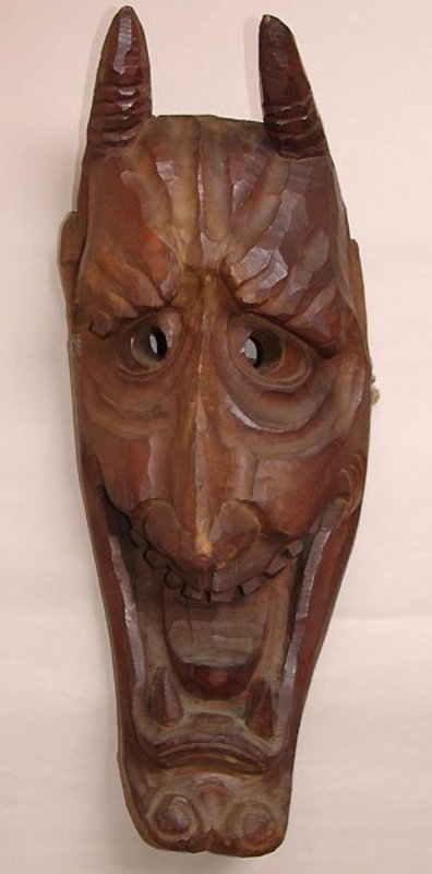 MASSIVE Antique Japanese ONI DEMON MASK