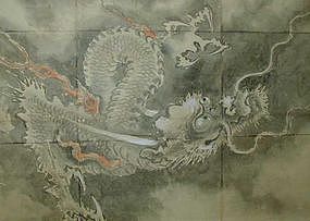 MASSIVE EDO p. DRAGON SCROLL, TERUHIRO, IVORY