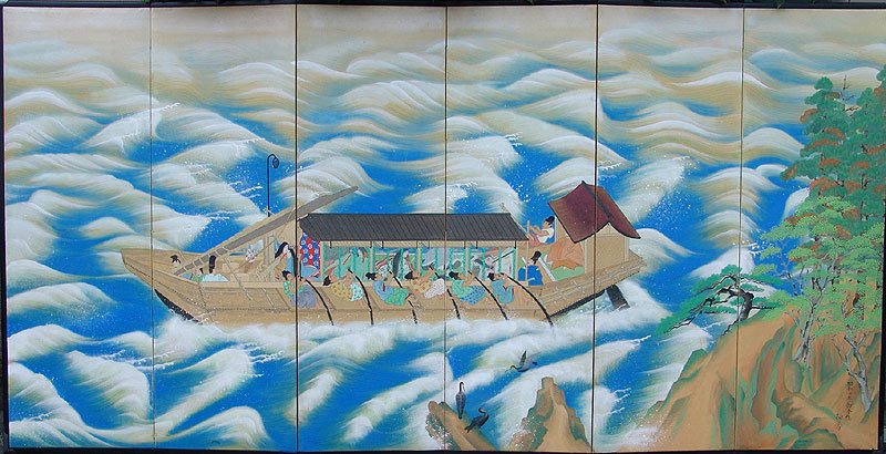 Powerful Japanese Screen, 1932, Hakushun