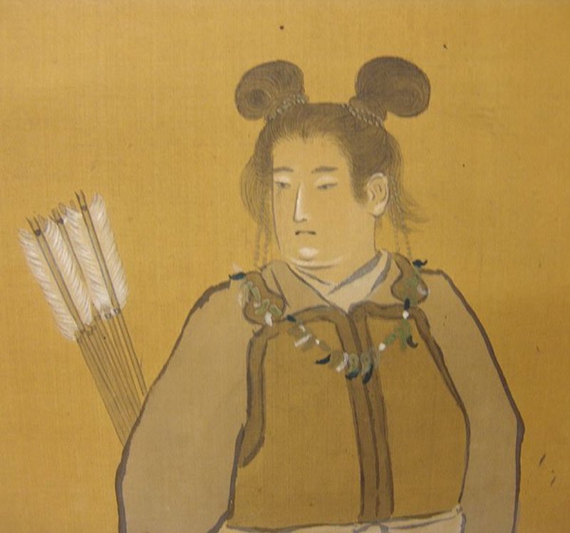 Meiji p. Japanese E-hyogu Scroll, katana-armor-bow etc