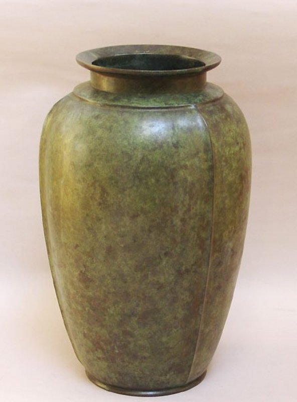 Antique Japanese Art Deco Bronze Vase, Shuho