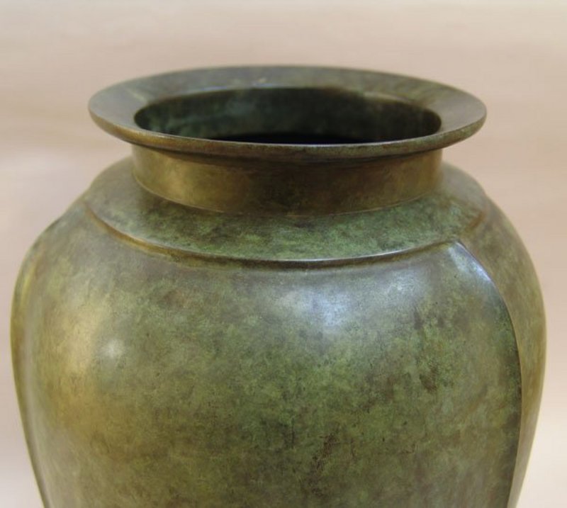 Antique Japanese Art Deco Bronze Vase, Shuho