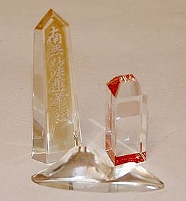 Scholars Desk Crystal Brush Stand, Seal-Stamp, Obelisk