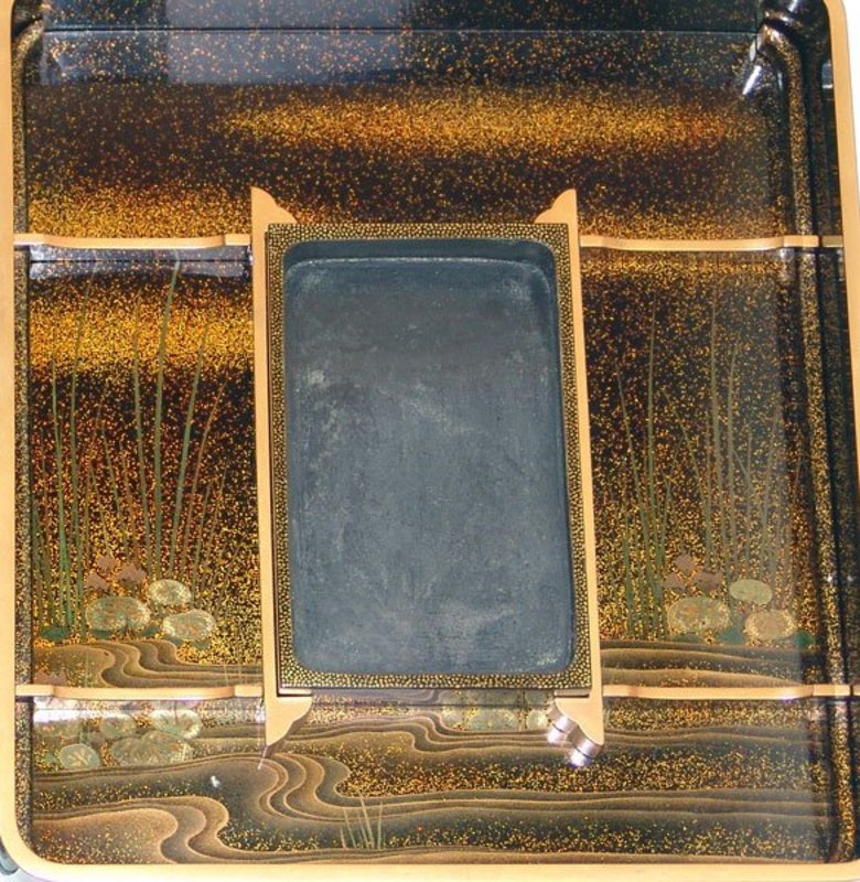 Spectacular Japanese Suzuri Bako Lacquer Writing Box