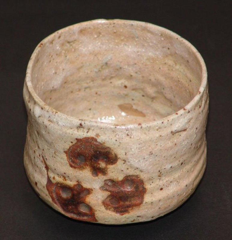 Edo period Japanese Karatsu Chawan Tea Bowl with Skull