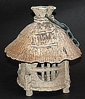 Antique Japanese Shino Hanging Lantern