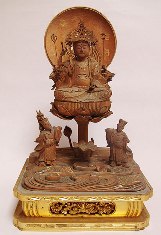 Antique Japanese Sandalwood Buddhist Image