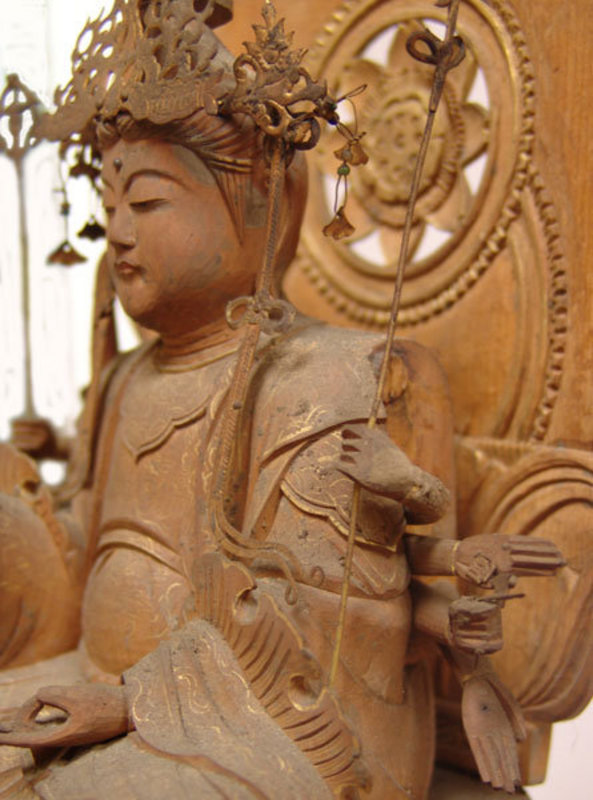 Antique Japanese Sandalwood Buddhist Image