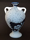 Modern Japanese Glass Vase, Cranes by Ruri Eiko