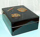 Antique Japanese Lacquer Box with Sword Parts, Zohiko