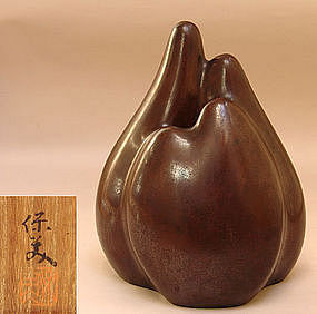 Unusual Japanese Art-Deco Bronze Vase, Nakajima Yasumi