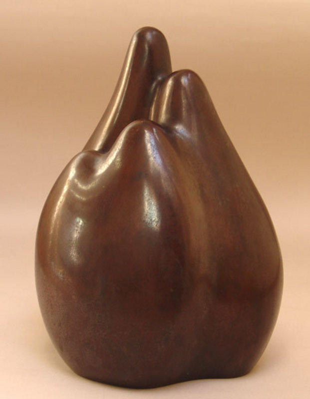 Unusual Japanese Art-Deco Bronze Vase, Nakajima Yasumi