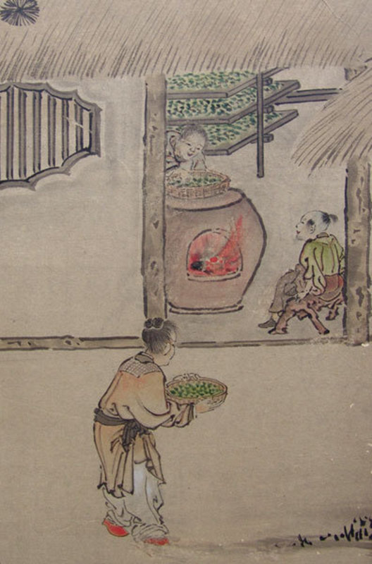 Edo period Japanese Screen Set, Silk Production B