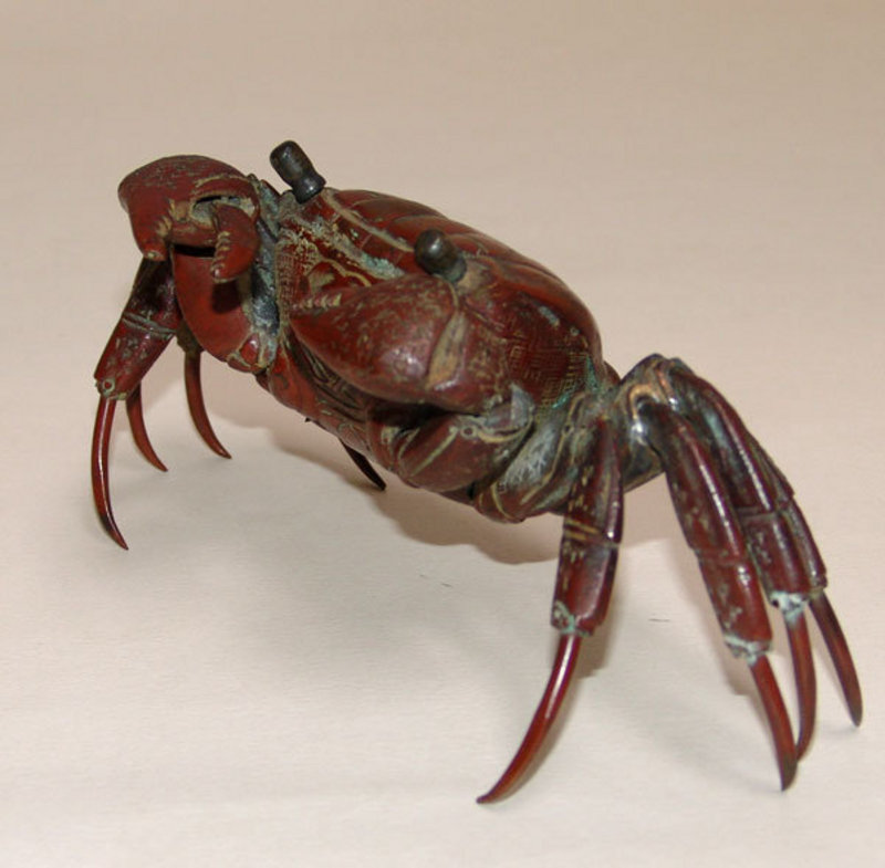 Antique Japanese Articulated Bronze Crab