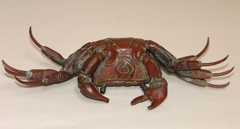 Antique Japanese Articulated Bronze Crab