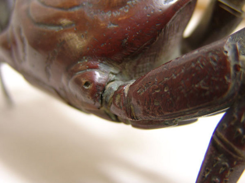 Antique Japanese Articulated Bronze Crab