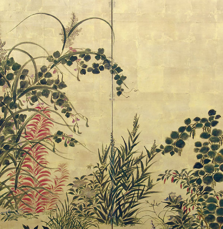 Edo period Japanese Gold Rimpa Screen