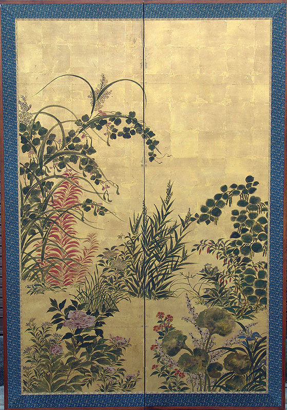 Edo period Japanese Gold Rimpa Screen