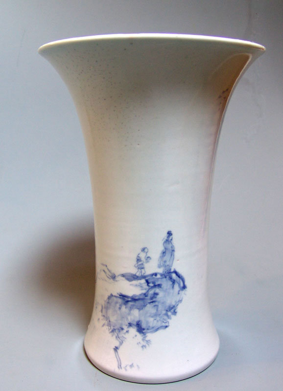 Antique Japanese Zeze Porcelain Vase, Yamamoto Shunkyo