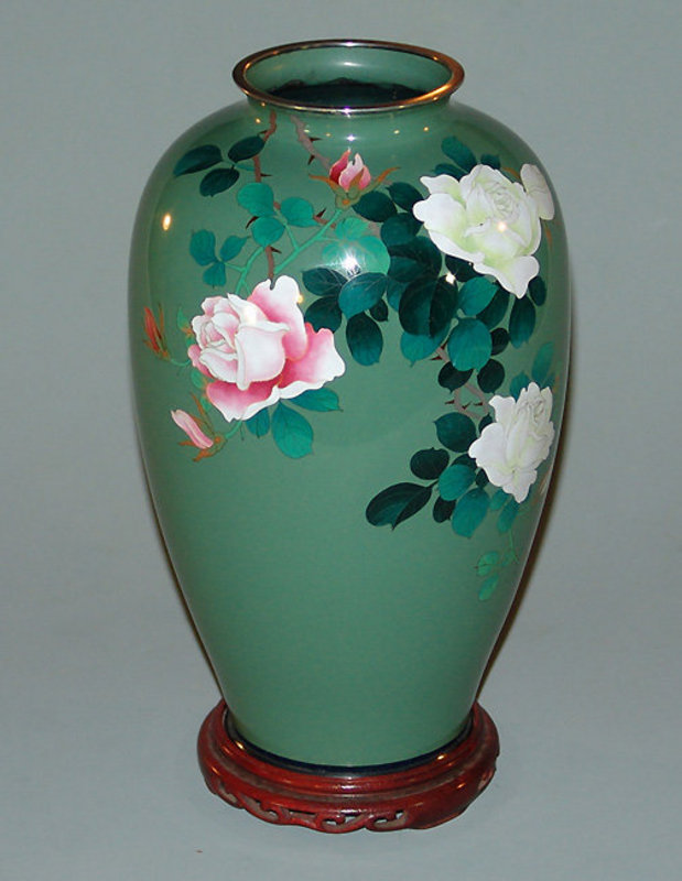 Antique Japanese Ando Cloisonne Vase