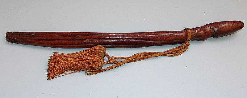 Antique Japanese Chato Wooden Doctors Sword, Octopus