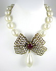 Gorgeous Maison Gripoix for Chanel Pearl Bow Necklace