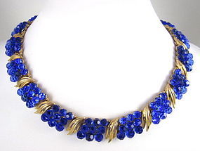 Stunning Trifari Electric Blue Briolette Necklace
