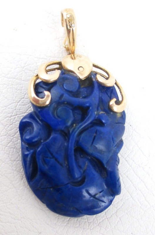carved lapis beads