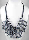 Posh Aurora Borealis Black & Blue Glass Bead Necklace