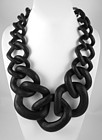 Fabulous Large Black Resin Chain Necklace