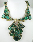 Robert Sorrell Emerald Crystal Necklace & Earrings