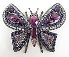 Amazing One of Kind Robert Sorrell Purple Butterfly Pin