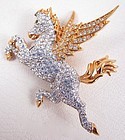 Whimsical Swarovski Pave Crystal Pegasus Pin