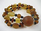 Sent Murano Brown Frosted Glass Bracelet