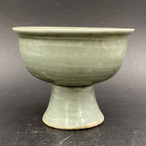 A Yuan Dynasty Celadon Glazed Stem Cup