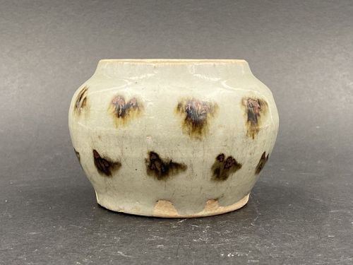 A Chinese Yuan Dynasty Qingbai Glazed Jar with Iron-Spots.