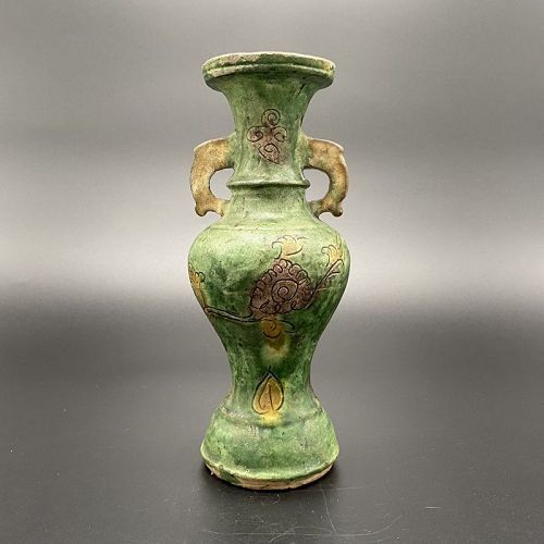 A Chinese Ming Dynasty Tri-Colored Vase
