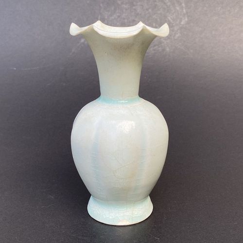 A Chinese Song Dynasty Qingbai Glazed Vase with Petalled Rim