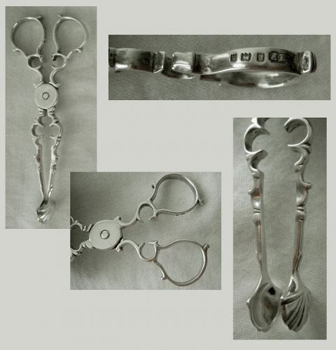 English Scissor Form Sterling Silver Sugar Nips