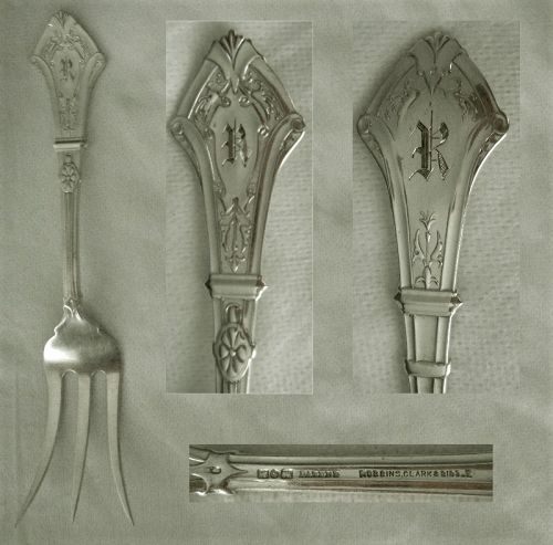 Geo. Sharp 'Emperor' aka 'Louis XIV' Unusual Coin Silver Serving Fork