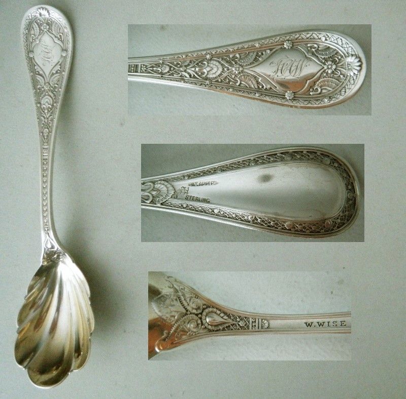 Whiting &quot;Persian,&quot; Sterling Silver Shell Bowl Preserve Spoon