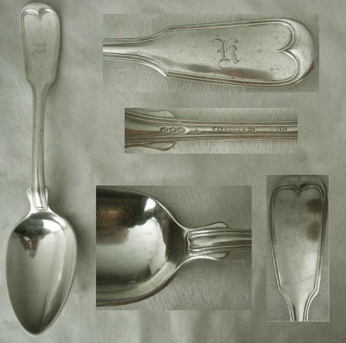 Hebbard for Tiffany & Co "French Thread" Unusual Coin Silver Spoon x 2