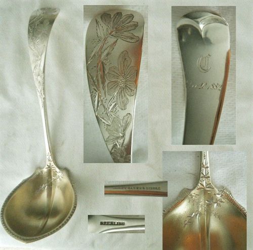 Bailey Banks & Biddle Bright Cut Sterling Silver Bouillon Ladle