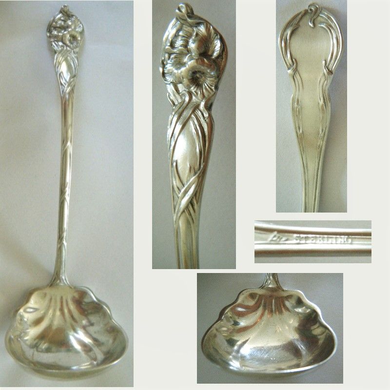 Watson &quot;Orchid&quot; Sterling Silver Art Nouveau Cream Ladle