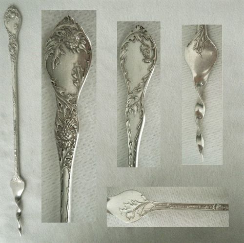 Blackinton "Thistle" Art Nouveau Sterling Silver Long Olive Spear